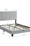 Full Size Upholstered Platform Bed Frame with pull point Tufted Headboard, Strong Wood Slat Support, Mattress Foundation, No Box Spring Needed, Easy Assembly, Gray - Stylish Furniture for Every Home