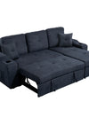Right-facing sectional sofa with footrest, convertible corner sofa with armrest storage, living room and apartment sectional sofa, right chaise longue and dark grey - Stylish Furniture for Every Home