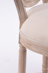 French Style Solid Wood Frame Linen Fabric Rattan Back Dining Chair,Set of 2,Cream - Stylish Furniture for Every Home