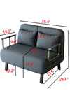 39″ Convertible Chair Bed, Tri-Fold Sofa Bed with Adjustable Backrest & Pillow, Leisure Chaise Lounge Couch with Sturdy Iron Frame for Home & Office, Comfortable Sleeper Chair - Stylish Furniture for Every Home