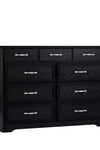 Bedroom dresser, 9 drawer long dresser with antique handles, wood chest of drawers for kids room, living room, entry and hallway, Black, 47.56''W x 15.75''D x 34.45''H - Stylish Furniture for Every Home