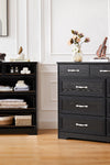 Bedroom dresser, 9 drawer long dresser with antique handles, wood chest of drawers for kids room, living room, entry and hallway, Black, 47.56''W x 15.75''D x 34.45''H - Stylish Furniture for Every Home