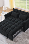Sleeper Sofa, Convertible Sofa, Recliner, Bed, 3-in-1, 3-Position Adjustable Backrest, 2-Seater Sectional, Two Side Pockets, 2 Pillows for Living Room, Apartment, etc., Velvet Black 54" Wide. - Stylish Furniture for Every Home