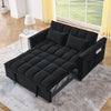 Sleeper Sofa, Convertible Sofa, Recliner, Bed, 3-in-1, 3-Position Adjustable Backrest, 2-Seater Sectional, Two Side Pockets, 2 Pillows for Living Room, Apartment, etc., Velvet Black 54" Wide. - Stylish Furniture for Every Home