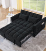 Sleeper Sofa, Convertible Sofa, Recliner, Bed, 3-in-1, 3-Position Adjustable Backrest, 2-Seater Sectional, Two Side Pockets, 2 Pillows for Living Room, Apartment, etc., Velvet Black 54" Wide. - Stylish Furniture for Every Home