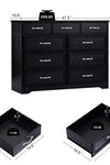 Bedroom dresser, 9 drawer long dresser with antique handles, wood chest of drawers for kids room, living room, entry and hallway, Black, 47.56''W x 15.75''D x 34.45''H - Stylish Furniture for Every Home