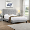Full Size Upholstered Platform Bed Frame with pull point Tufted Headboard, Strong Wood Slat Support, Mattress Foundation, No Box Spring Needed, Easy Assembly, Gray - Stylish Furniture for Every Home