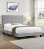 Full Size Upholstered Platform Bed Frame with pull point Tufted Headboard, Strong Wood Slat Support, Mattress Foundation, No Box Spring Needed, Easy Assembly, Gray - Stylish Furniture for Every Home