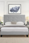 Full Size Upholstered Platform Bed Frame with pull point Tufted Headboard, Strong Wood Slat Support, Mattress Foundation, No Box Spring Needed, Easy Assembly, Gray - Stylish Furniture for Every Home