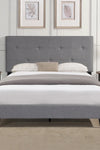 Full Size Upholstered Platform Bed Frame with Modern Button Tufted Linen Fabric Headboard, No Box Spring Needed, Wood Slat Support, Easy Assembly, Grey - Stylish Furniture for Every Home