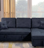 Right-facing sectional sofa with footrest, convertible corner sofa with armrest storage, living room and apartment sectional sofa, right chaise longue and dark grey - Stylish Furniture for Every Home