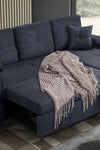 Right-facing sectional sofa with footrest, convertible corner sofa with armrest storage, living room and apartment sectional sofa, right chaise longue and dark grey - Stylish Furniture for Every Home
