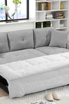 MEGA convertible corner sofa with armrest storage, living room and apartment sectional sofa, right chaise longue and grey - Stylish Furniture for Every Home