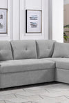 MEGA convertible corner sofa with armrest storage, living room and apartment sectional sofa, right chaise longue and grey - Stylish Furniture for Every Home