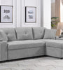 MEGA convertible corner sofa with armrest storage, living room and apartment sectional sofa, right chaise longue and grey - Stylish Furniture for Every Home