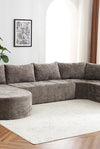 139" Oversized Modular Sofa Cloud Sectional Sofa Set Upholstered Couches U-shaped Sofa with Deep Seat for Living Room, Brown - Stylish Furniture for Every Home