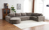 139" Oversized Modular Sofa Cloud Sectional Sofa Set Upholstered Couches U-shaped Sofa with Deep Seat for Living Room, Brown - Stylish Furniture for Every Home