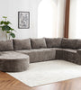 139" Oversized Modular Sofa Cloud Sectional Sofa Set Upholstered Couches U-shaped Sofa with Deep Seat for Living Room, Brown - Stylish Furniture for Every Home