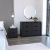 Bennett 2 Piece Bedroom Set, Nightstand + Dresser, Black - Stylish Furniture for Every Home