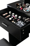 Vanity Desk with Mirror and Lights, Makeup Vanity with Drawer & Storage Cabinet, 3 Adjustable Lighting Colors, Dressing Table with Open Shelves for Bedroom, Dressing Room, Black - Stylish Furniture for Every Home