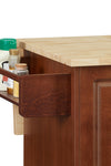 54 inch Portable Wooden Kitchen Island Cart Large Capacity with 3 drawers Drop-Leaf Table Spice Rack & Towel Rack for Small Spaces. - Stylish Furniture for Every Home