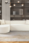 USA_Style Modern Style Sectional Sofa,Sponge Sectional Sofa Couch,Modular L-Shape Sofa Couch with Elegant curved design and luxurious chenille fabric,two throw pillows,for Living Room, Study - Stylish Furniture for Every Home