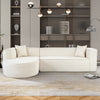 USA_Style Modern Style Sectional Sofa,Sponge Sectional Sofa Couch,Modular L-Shape Sofa Couch with Elegant curved design and luxurious chenille fabric,two throw pillows,for Living Room, Study - Stylish Furniture for Every Home