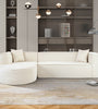 USA_Style Modern Style Sectional Sofa,Sponge Sectional Sofa Couch,Modular L-Shape Sofa Couch with Elegant curved design and luxurious chenille fabric,two throw pillows,for Living Room, Study - Stylish Furniture for Every Home