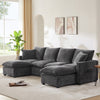 110*57" Modern U Shape Modular Sofa, 6 Seat Chenille Sectional Couch Set with 2 Pillows Included, Freely Combinable Indoor Funiture for Living Room, Apartment, Office, 2 Colors - Stylish Furniture for Every Home