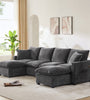 110*57" Modern U Shape Modular Sofa, 6 Seat Chenille Sectional Couch Set with 2 Pillows Included, Freely Combinable Indoor Funiture for Living Room, Apartment, Office, 2 Colors - Stylish Furniture for Every Home