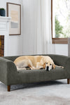 Pet sofa with backrest and armrests, modern rectangular pet sofa suitable for small and medium dogs, soft cushion comfortable dog sofa,--Dark grey - Stylish Furniture for Every Home