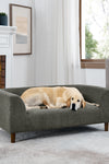 Pet sofa with backrest and armrests, modern rectangular pet sofa suitable for small and medium dogs, soft cushion comfortable dog sofa,--Dark grey - Stylish Furniture for Every Home