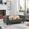 Pet sofa with backrest and armrests, modern rectangular pet sofa suitable for small and medium dogs, soft cushion comfortable dog sofa,--Dark grey - Stylish Furniture for Every Home