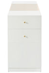Modern Luxury Multi-Functional Island Vanity Dresser and Storage Cabinet with Glass Tabletop, Display Shelf,6 Drawers for Walk-in-Wardrobe and Bedroom - Stylish Furniture for Every Home