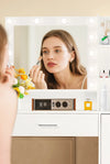 Vanity Desk with Mirror and Lights, Makeup Vanity with Drawer & Storage Cabinet, 3 Lighting Modes Adjustable Brightness, Dressing Table with Open Shelves for Bedroom, Dressing Room, White - Stylish Furniture for Every Home