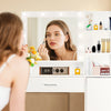 Vanity Desk with Mirror and Lights, Makeup Vanity with Drawer & Storage Cabinet, 3 Lighting Modes Adjustable Brightness, Dressing Table with Open Shelves for Bedroom, Dressing Room, White - Stylish Furniture for Every Home
