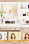 Vanity Desk with Mirror and Lights, Makeup Vanity with Drawer & Storage Cabinet, 3 Lighting Modes Adjustable Brightness, Dressing Table with Open Shelves for Bedroom, Dressing Room, White - Stylish Furniture for Every Home