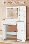 Vanity Desk with Mirror and Lights, Makeup Vanity with Drawer & Storage Cabinet, 3 Lighting Modes Adjustable Brightness, Dressing Table with Open Shelves for Bedroom, Dressing Room, White - Stylish Furniture for Every Home