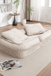 Upholstered Human Dog Bed for Adult & Pets,with 5 Adjustable Position &Massage Pillow, Bean Bag floor sofa with 2 Soft Pillows - Stylish Furniture for Every Home