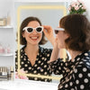 Vanity Desk with Mirror and Lights, Makeup Vanity with 2 Drawers and 6 Storage Shelves, 3 Lighting Modes Adjustable Brightness, Dressing Table with Power Outlet & Cushioned Stool for Bedroom, White - Stylish Furniture for Every Home