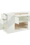 Modern Luxury Multi-Functional Island Vanity Dresser and Storage Cabinet with Glass Tabletop, Display Shelf,6 Drawers for Walk-in-Wardrobe and Bedroom - Stylish Furniture for Every Home
