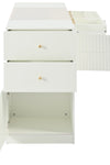 Modern Luxury Multi-Functional Island Vanity Dresser and Storage Cabinet with Glass Tabletop, Display Shelf,6 Drawers for Walk-in-Wardrobe and Bedroom - Stylish Furniture for Every Home