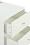 Modern Luxury Multi-Functional Island Vanity Dresser and Storage Cabinet with Glass Tabletop, Display Shelf,6 Drawers for Walk-in-Wardrobe and Bedroom - Stylish Furniture for Every Home
