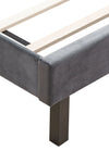 Velvet Button Tufted-Upholstered Bed with Wings Design - Strong Wood Slat Support - Easy Assembly - Gray, Queen, platform bed - Stylish Furniture for Every Home