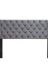 Velvet Button Tufted-Upholstered Bed with Wings Design - Strong Wood Slat Support - Easy Assembly - Gray, Queen, platform bed - Stylish Furniture for Every Home