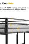 Adam Sturdy Twin over Twin Bunk Bed Metal Black for Kids and Adult, Low Profile Twin over twin bunk bed with Ladder and Guardrails, Easy Climbing, Beds for Bedroom - Stylish Furniture for Every Home