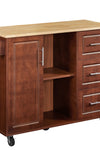 54 inch Portable Wooden Kitchen Island Cart Large Capacity with 3 drawers Drop-Leaf Table Spice Rack & Towel Rack for Small Spaces. - Stylish Furniture for Every Home