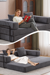 Floor Couch,Compression Sofa,Convertible Floor Sofa Bed-with Pillow Back Support Armrest,Comfy Futon Couch Lounge Sleeper Bed,Corduroy Fabric,for Living Room Bedroom (dark grey) - Stylish Furniture for Every Home