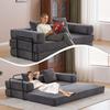 Floor Couch,Compression Sofa,Convertible Floor Sofa Bed-with Pillow Back Support Armrest,Comfy Futon Couch Lounge Sleeper Bed,Corduroy Fabric,for Living Room Bedroom (dark grey) - Stylish Furniture for Every Home