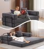 Floor Couch,Compression Sofa,Convertible Floor Sofa Bed-with Pillow Back Support Armrest,Comfy Futon Couch Lounge Sleeper Bed,Corduroy Fabric,for Living Room Bedroom (dark grey) - Stylish Furniture for Every Home